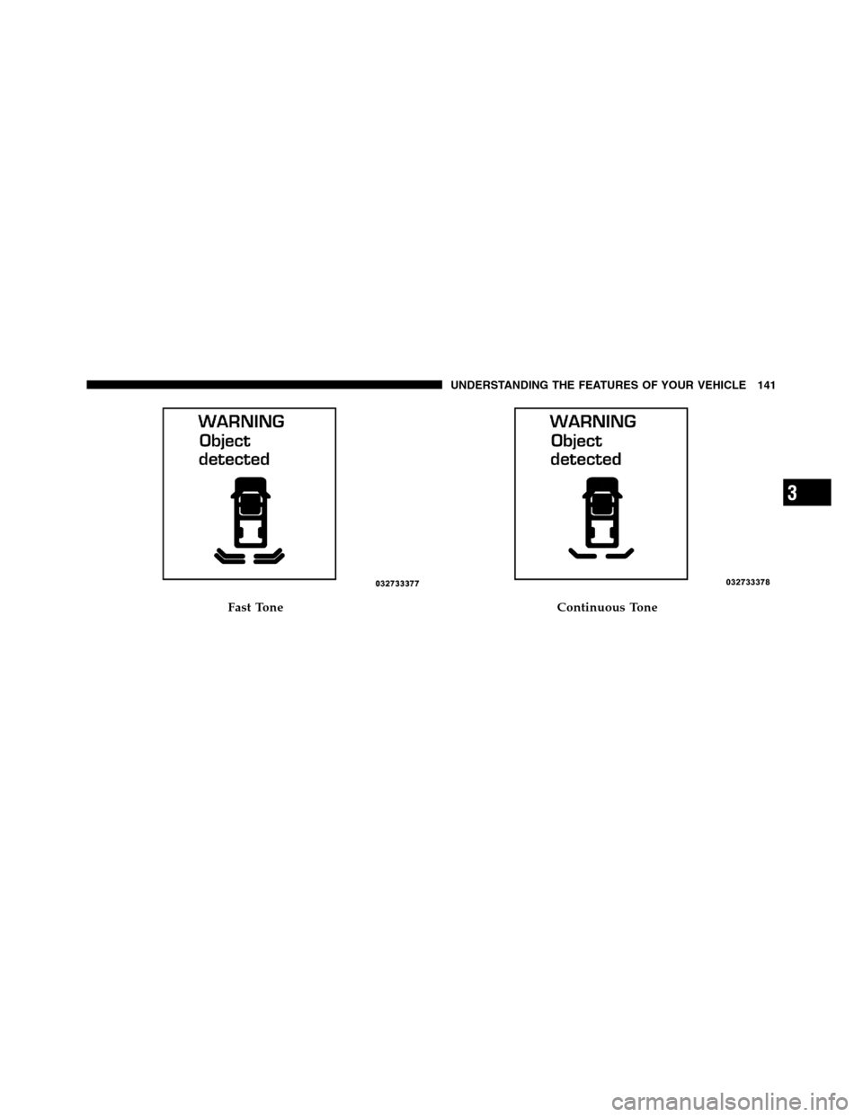 Ram 3500 2011  Owners Manual Fast ToneContinuous Tone
3
UNDERSTANDING THE FEATURES OF YOUR VEHICLE 141 