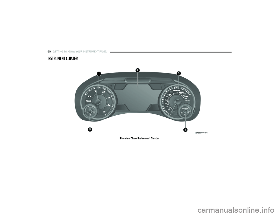 RAM CHASSIS CAB 2020 User Guide
90GETTING TO KNOW YOUR INSTRUMENT PANEL
INSTRUMENT CLUSTER
Premium Diesel Instrument Cluster
2020_RAM_CHASSIS_CAB_OM_USA=GUID-6C67832B-7839-4CCF-BEFC-CDF988F949EA=1=en=.book Page 90 RAM CHASSIS CAB 2020 User Guide
90GETTING TO KNOW YOUR INSTRUMENT PANEL
INSTRUMENT CLUSTER
Premium Diesel Instrument Cluster
2020_RAM_CHASSIS_CAB_OM_USA=GUID-6C67832B-7839-4CCF-BEFC-CDF988F949EA=1=en=.book Page 90