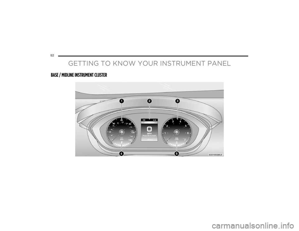 RAM PROMASTER 2023 Workshop Manual
52
GETTING TO KNOW YOUR INSTRUMENT PANEL
BASE / MIDLINE INSTRUMENT CLUSTER
23_VF_OM_EN_USC_t.book Page 52 RAM PROMASTER 2023 Workshop Manual
52
GETTING TO KNOW YOUR INSTRUMENT PANEL
BASE / MIDLINE INSTRUMENT CLUSTER
23_VF_OM_EN_USC_t.book Page 52
