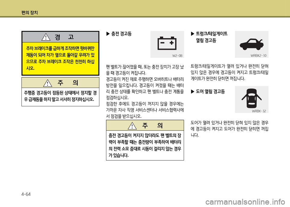 Hyundai Accent 2015  엑센트 RB - 사용 설명서 (in Korean) 편의 장치 4-작4
   주       의
주B중
 E고등이  4