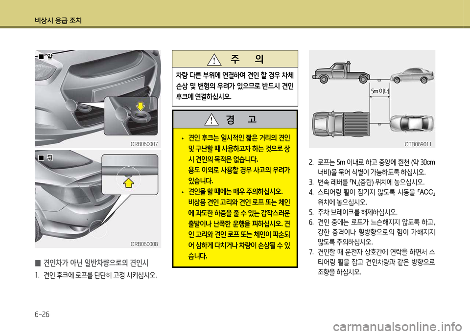 Hyundai Accent 2015  엑센트 RB - 사용 설명서 (in Korean) 비상/d 응