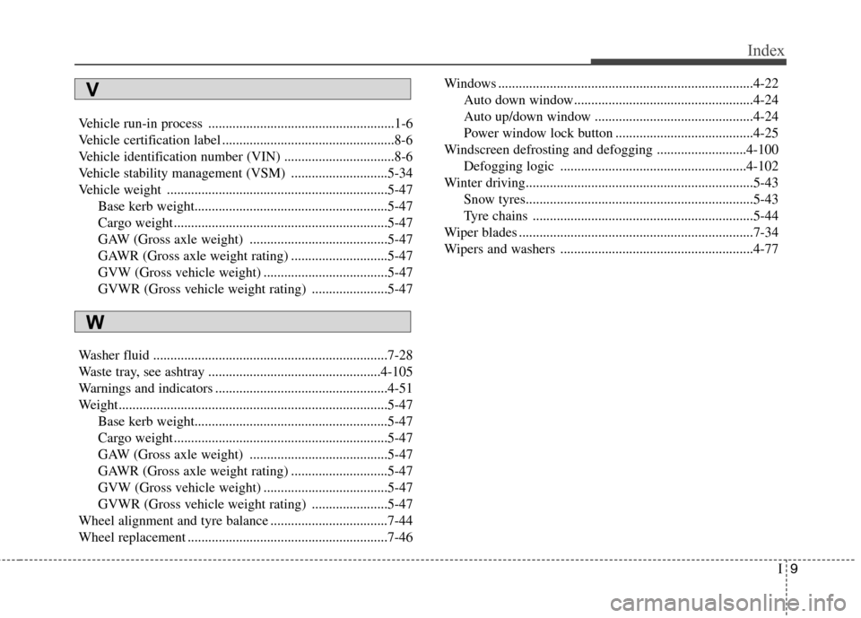 Hyundai Accent 2012 Owners Manual - RHD (UK. Australia) I9
Index
Vehicle run-in process ......................................................1-6
Vehicle certification label ..................................................8-6
Vehicle identification numb Hyundai Accent 2012 Owners Manual - RHD (UK. Australia) I9
Index
Vehicle run-in process ......................................................1-6
Vehicle certification label ..................................................8-6
Vehicle identification numb
