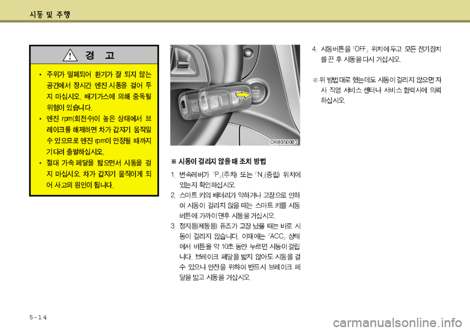 Hyundai Accent 2011.5 엑센트 RB - 사용 설명서 (in Korean) 5-1 4 Hyundai Accent 2011.5 엑센트 RB - 사용 설명서 (in Korean) 5-1 4