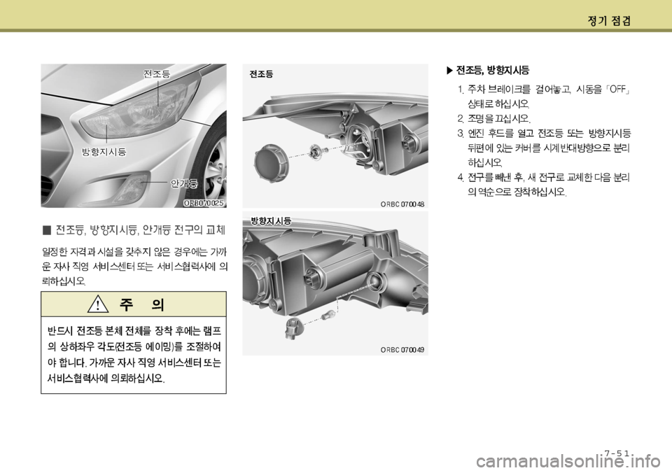 Hyundai Accent 2011.5 엑센트 RB - 사용 설명서 (in Korean) 7-5 1 Hyundai Accent 2011.5 엑센트 RB - 사용 설명서 (in Korean) 7-5 1