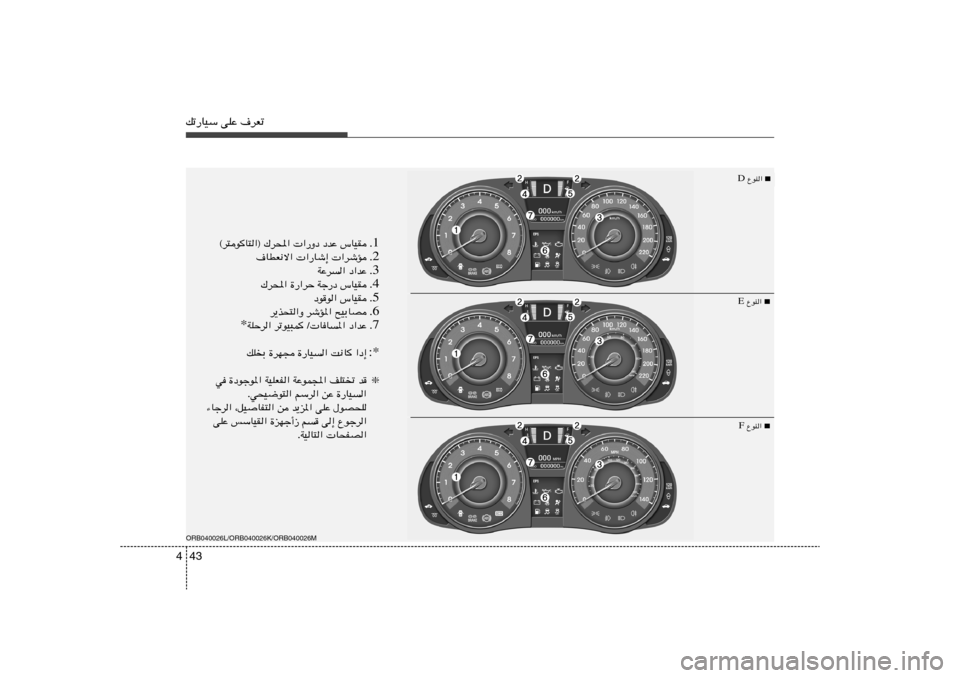 Hyundai Accent 2011  دليل المالك 43 4pð—UOÝ vKŽ ·dFð
1 Æ ©d²uU²«® „d;«  «—Ëœ œbŽ ”UOI
2 Æ ·UDF½ô«  «—Uý≈  «dýR
3 Æ WŽd« œ«bŽ
4 Æ „d;« …—«dŠ Wł—œ ”UOI
5 Æ œuu