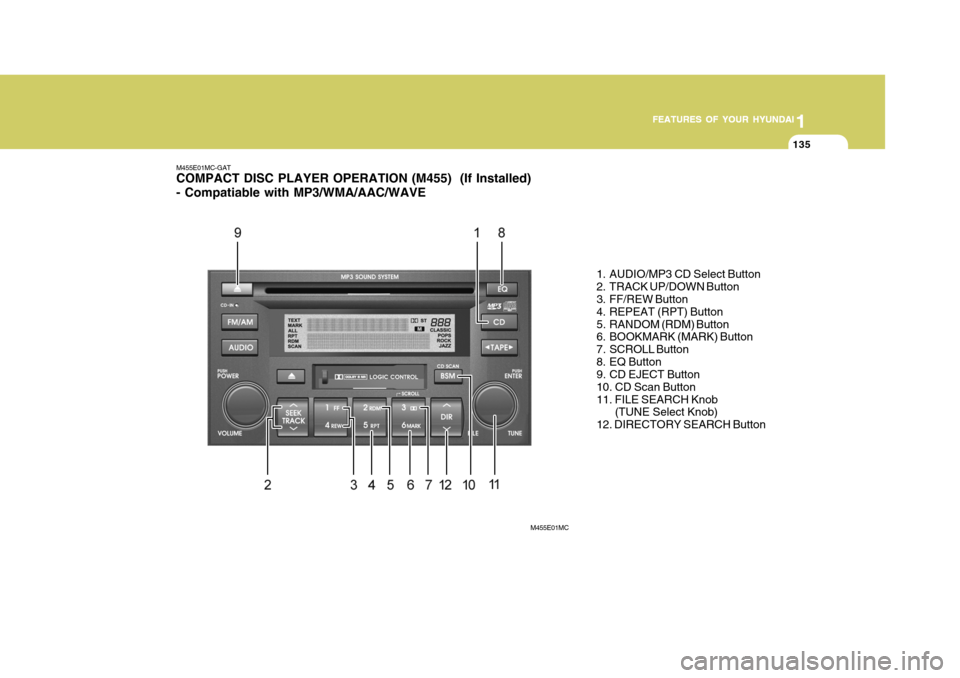 Hyundai Accent 2007 Owners Manual 1
FEATURES OF YOUR HYUNDAI
135
1
FEATURES OF YOUR HYUNDAI
135
1
FEATURES OF YOUR HYUNDAI
135
1
FEATURES OF YOUR HYUNDAI
135
M455E01MC-GAT COMPACT DISC PLAYER OPERATION (M455) (If Installed) - Compati Hyundai Accent 2007 Owners Manual 1
FEATURES OF YOUR HYUNDAI
135
1
FEATURES OF YOUR HYUNDAI
135
1
FEATURES OF YOUR HYUNDAI
135
1
FEATURES OF YOUR HYUNDAI
135
M455E01MC-GAT COMPACT DISC PLAYER OPERATION (M455) (If Installed) - Compati