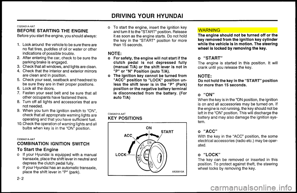 Hyundai Accent 2000 Manual PDF WAR NIN G Hyundai Accent 2000 Manual PDF WAR NIN G