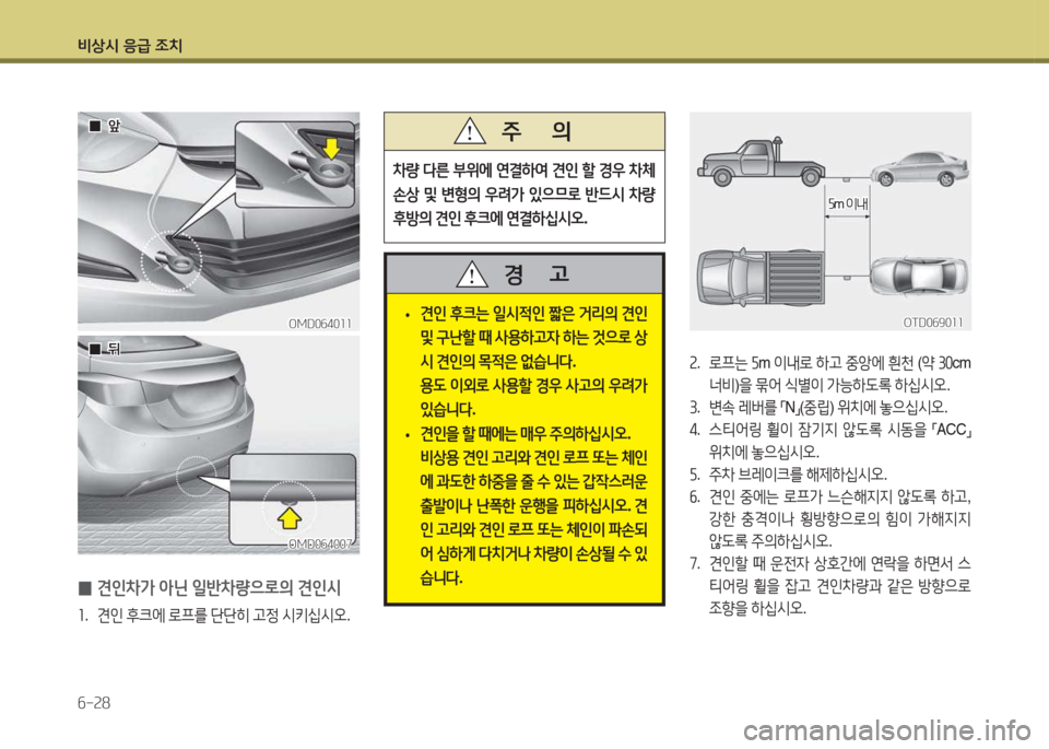 Hyundai Avante 2015  아반떼 MD - 사용 설명서 (in Korean) 비상/d 응