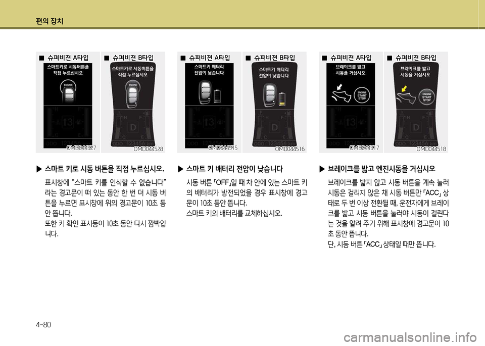 Hyundai Avante 2014  아반떼 MD - 사용 설명서 (in Korean) 편의 장치 4-80
 
▶  
스&P?@  키$