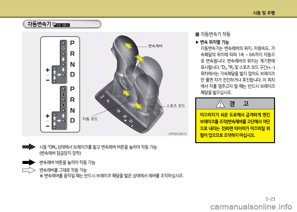 Hyundai Avante 2014  아반떼 MD - 사용 설명서 (in Korean) /d동 및 주B자-속3
변.$