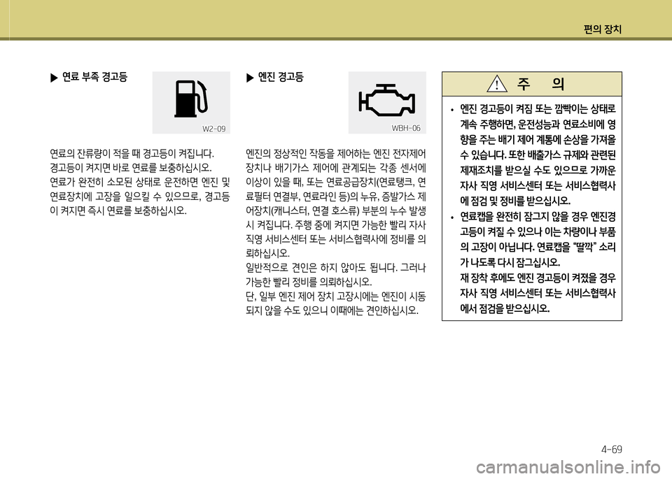 Hyundai Avante 2013  아반떼 MD - 사용 설명서 (in Korean) 편의 장치4-작9
 
▶ 연료 부4