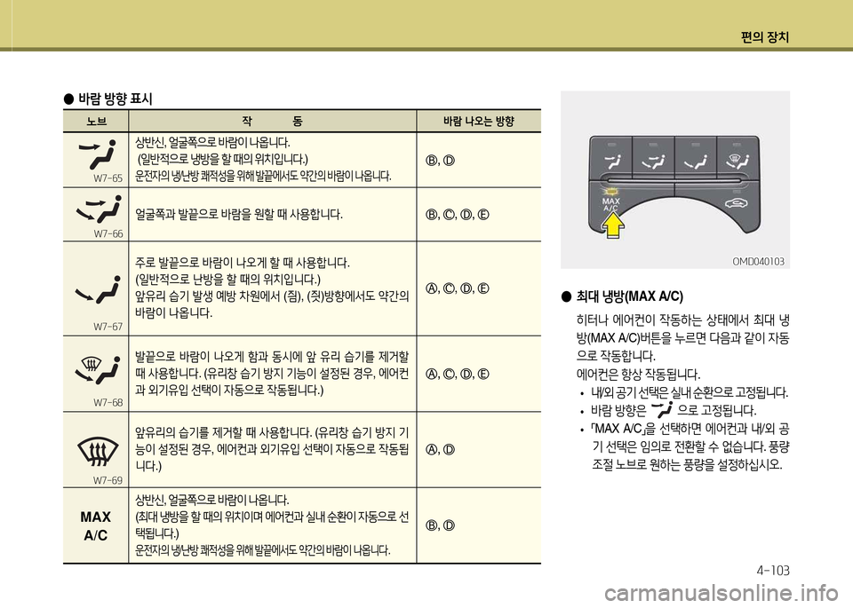 Hyundai Avante 2013  아반떼 MD - 사용 설명서 (in Korean) 편의 장치4-소03
 
● 최