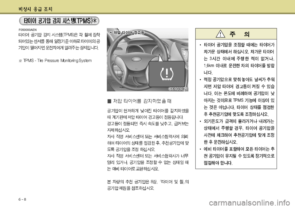 Hyundai Avante 2011 아반떼 MD - 사용 설명서 (in Korean) 6-8
F050000AEN Hyundai Avante 2011 아반떼 MD - 사용 설명서 (in Korean) 6-8
F050000AEN