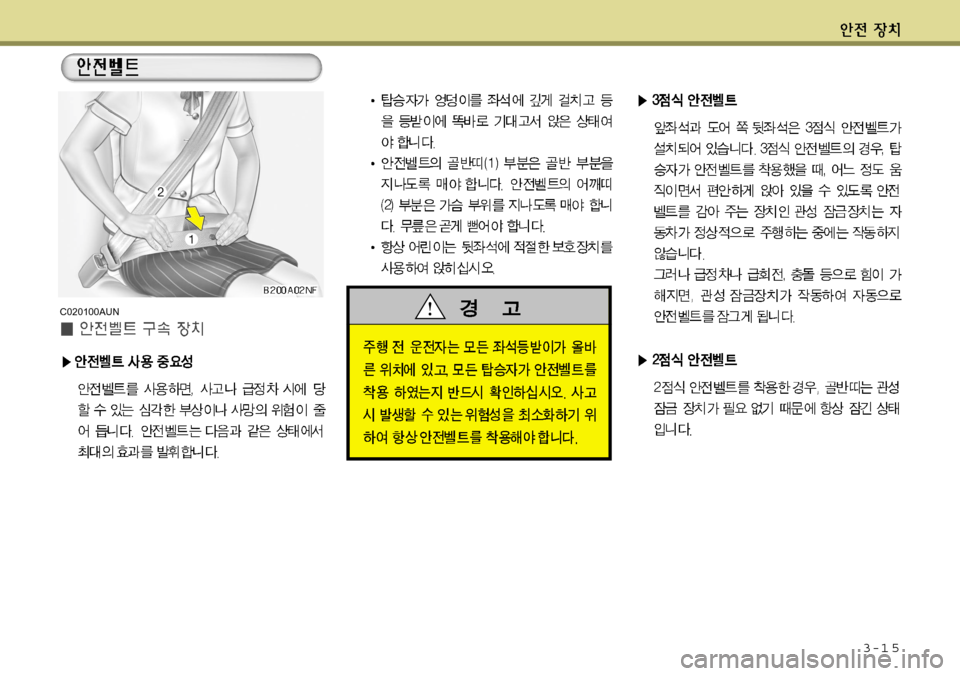 Hyundai Avante 2011  아반떼 MD - 사용 설명서 (in Korean) 3-1 5
C020100AUN  