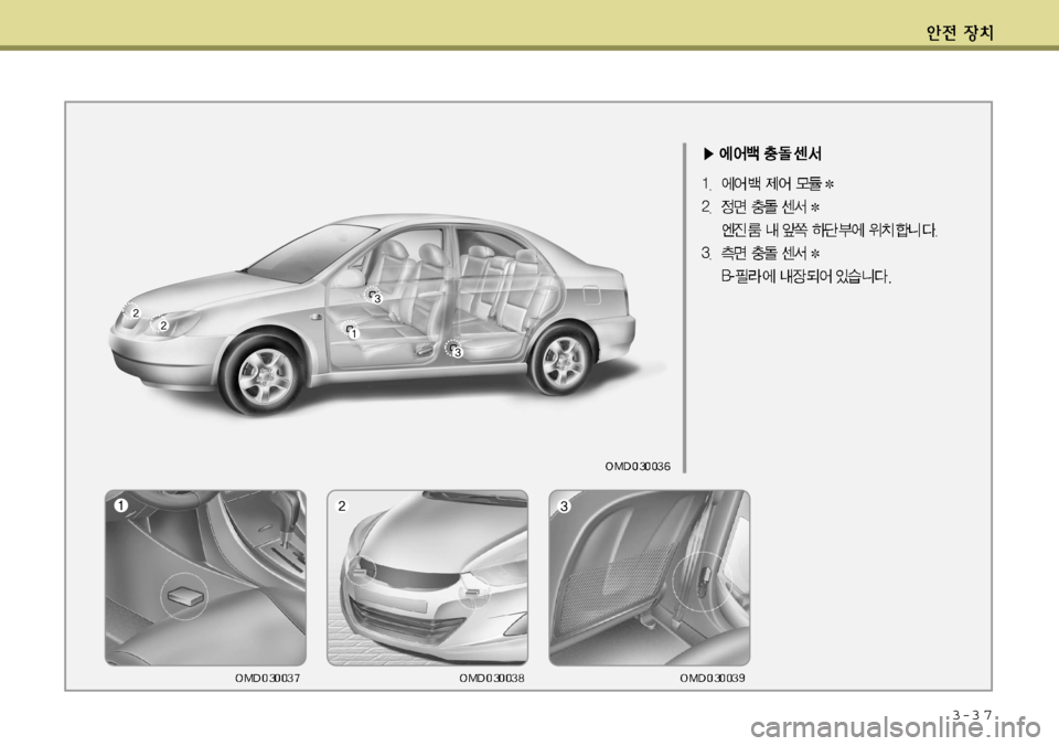 Hyundai Avante 2011 아반떼 MD - 사용 설명서 (in Korean) 3-3 7 Hyundai Avante 2011 아반떼 MD - 사용 설명서 (in Korean) 3-3 7