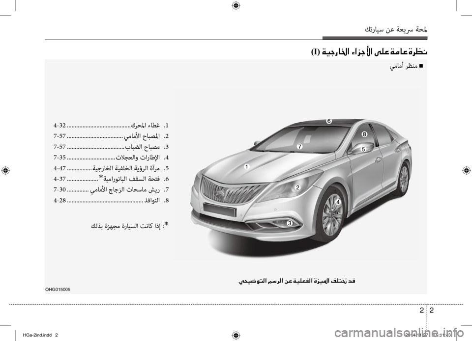 Hyundai Azera 2016  دليل المالك كترايس نع ةعيسر ةحلم
2 
2
OHG015005
)I(001E00CF00CB0053006700400086003F001E00D2003F006A005300DB003F001E00D000B900A4001E00CF00BC004000A4001E00CE006800A100C0
4-32  .....................