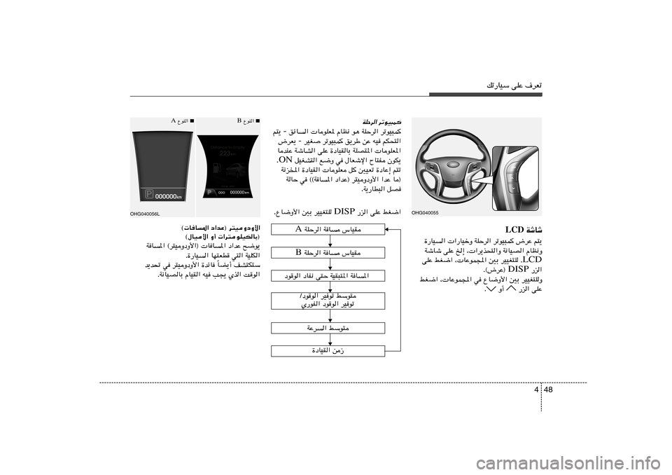 Hyundai Azera 2012  دليل المالك 48 4
pð—UOÝ vKŽ ·dFð
© UU*« œ«bŽ® d²OËœË_«
©‰UO_« Ë√  «d²uKOJUÐ®
WU*« ©d²OËœË_«®  UU*« œ«bŽ `{u¹
Æ…—UO« UN²FD	 w²« WOKJ«
UC¹√ n
