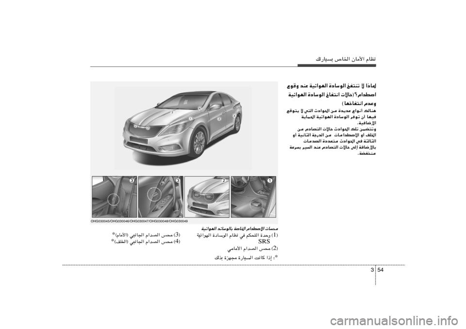 Hyundai Azera 2012  دليل المالك 54 3
pð—UOÐ ’U)« ÊU_« ÂUE½
Ÿu
Ë bMŽ WOz«uN« …œUÝu« aH²Mð ô «–U*
WOz«uN« …œUÝu« ŒUH²½«  ôUŠ®øÂ«bD«
©UNšUH²½« ÂbŽËl
u²¹ ô w²« Àœ«u(