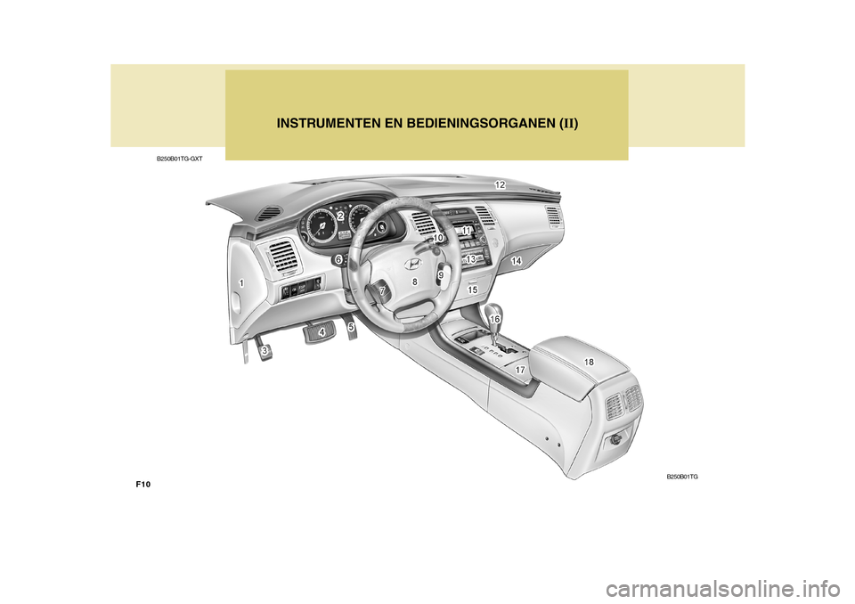 Hyundai Azera 2011  Handleiding (in Dutch) F10
B250B01TG-GXTINSTRUMENTEN EN BEDIENINGSORGANEN (
II)
B250B01TG  