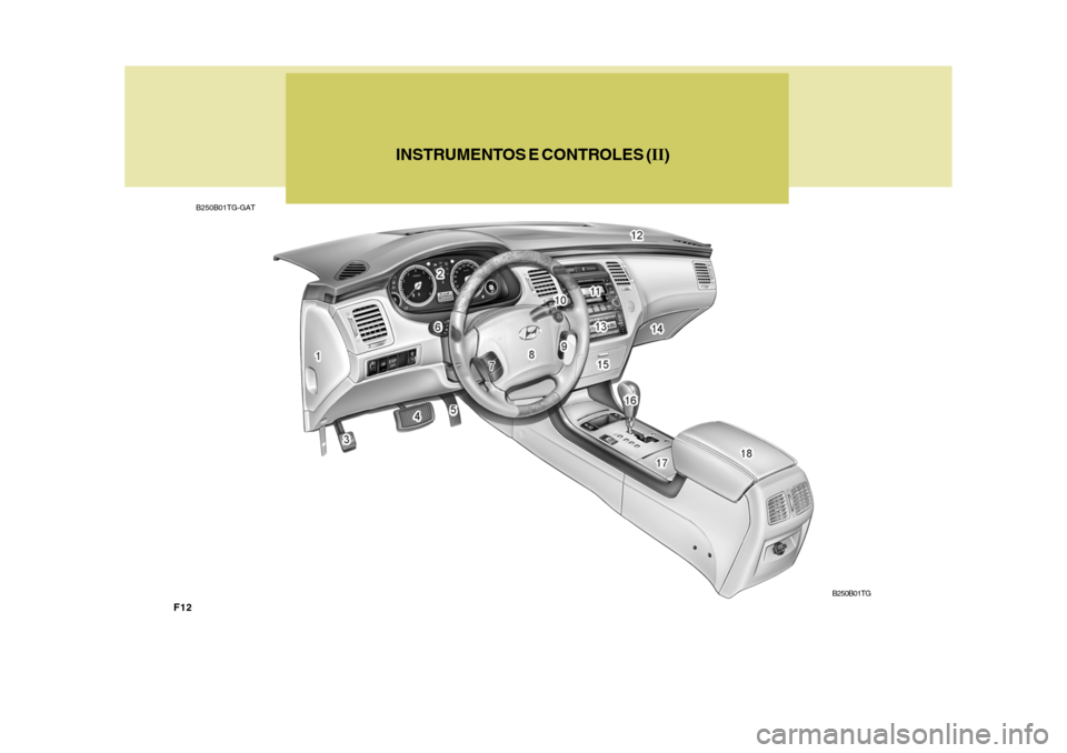 Hyundai Azera 2011 Manual do proprietário (in Portuguese) F12
INSTRUMENTOS E CONTROLES (II)
B250B01TG-GAT
B250B01TG Hyundai Azera 2011 Manual do proprietário (in Portuguese) F12
INSTRUMENTOS E CONTROLES (II)
B250B01TG-GAT
B250B01TG