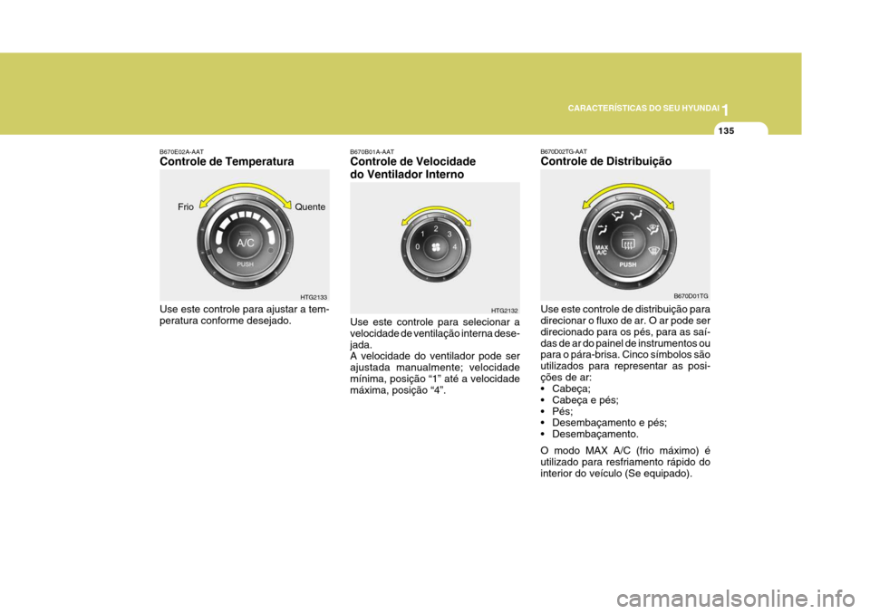 Hyundai Azera 2011 Manual do proprietário (in Portuguese) 1
CARACTERÍSTICAS DO SEU HYUNDAI
135
Use este controle para selecionar a velocidade de ventilação interna dese-jada. A velocidade do ventilador pode ser ajustada manualmente; velocidademínima, pos Hyundai Azera 2011 Manual do proprietário (in Portuguese) 1
CARACTERÍSTICAS DO SEU HYUNDAI
135
Use este controle para selecionar a velocidade de ventilação interna dese-jada. A velocidade do ventilador pode ser ajustada manualmente; velocidademínima, pos