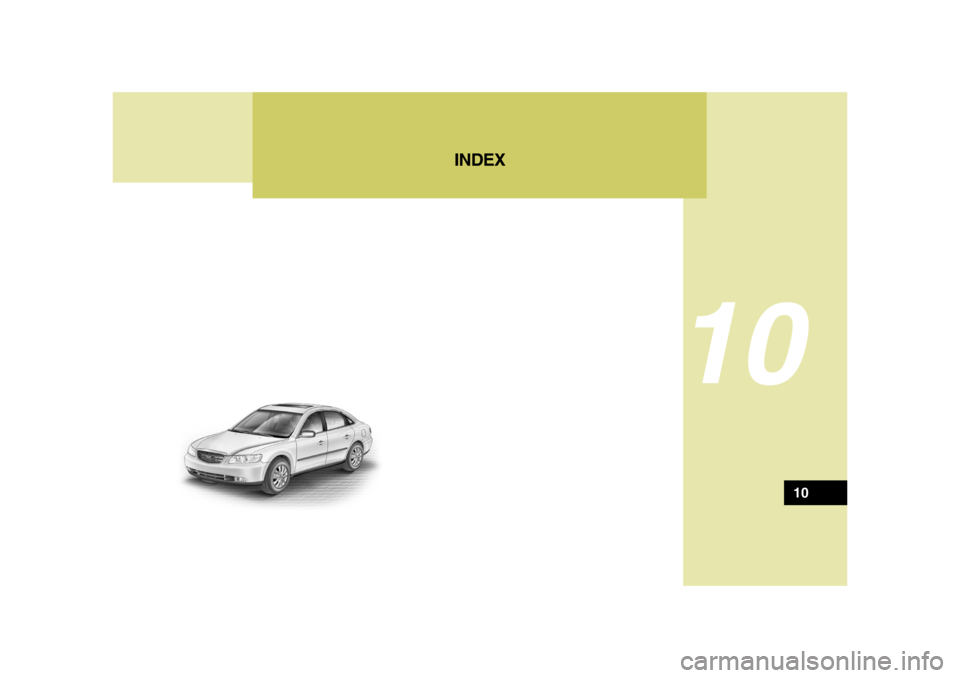Hyundai Azera 2008  Owners Manual 10
INDEX
10 