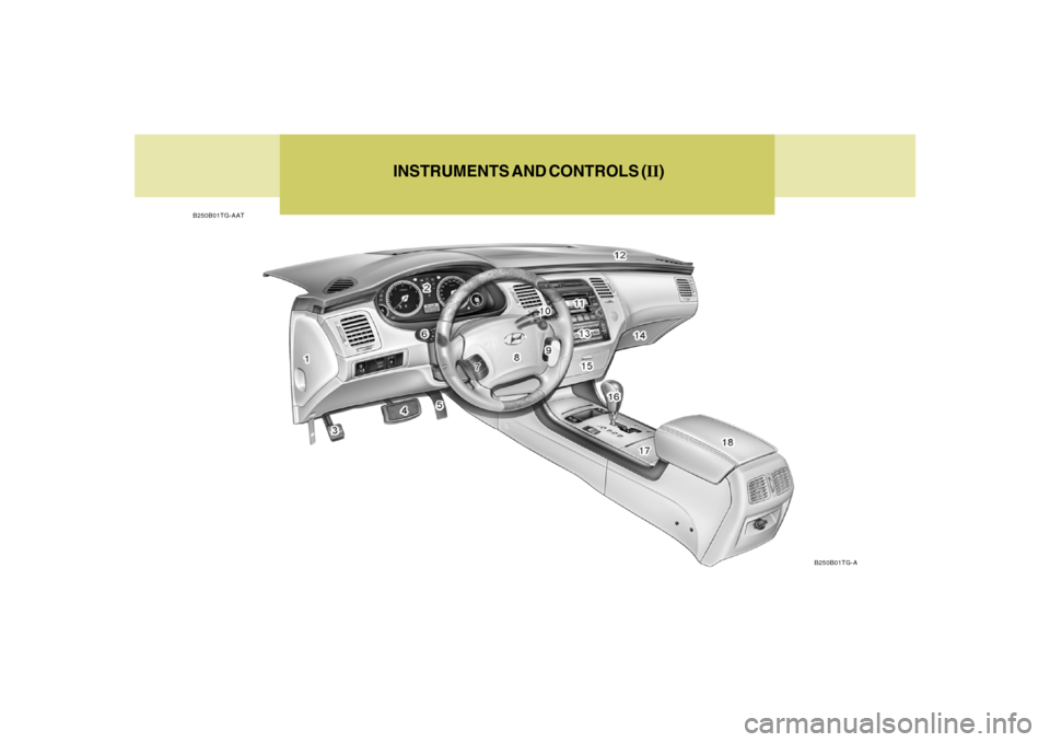 Hyundai Azera 2007 User Guide INSTRUMENTS AND CONTROLS (II)
B250B01TG-AAT
B250B01TG-A 