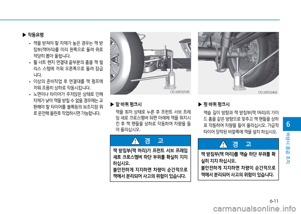 Hyundai Blue City 2017  블루시티 - 사용 설명서 (in Korean) 6-11
비상시 응급 조치
작
45 (
