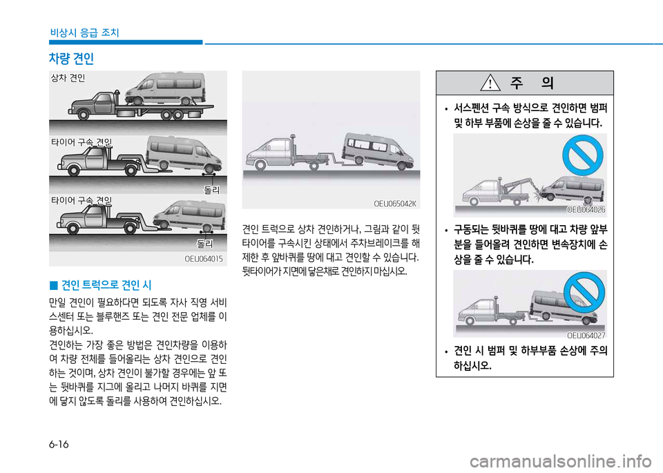 Hyundai Blue City 2017  블루시티 - 사용 설명서 (in Korean) 6-16
비상시 응급 조치
8
