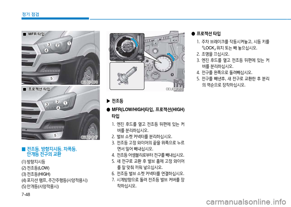 Hyundai Blue City 2017  블루시티 - 사용 설명서 (in Korean) 7-48
정기 점검
 
▶ 전4