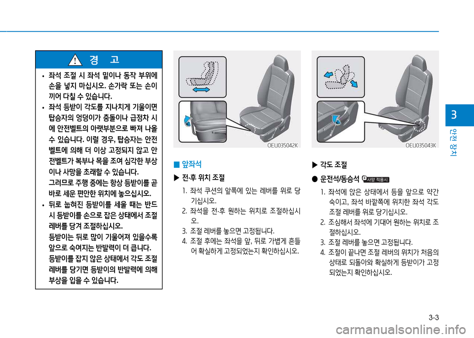 Hyundai Blue City 2017  블루시티 - 사용 설명서 (in Korean) 3-3
안전 장치
3
 
• 5-