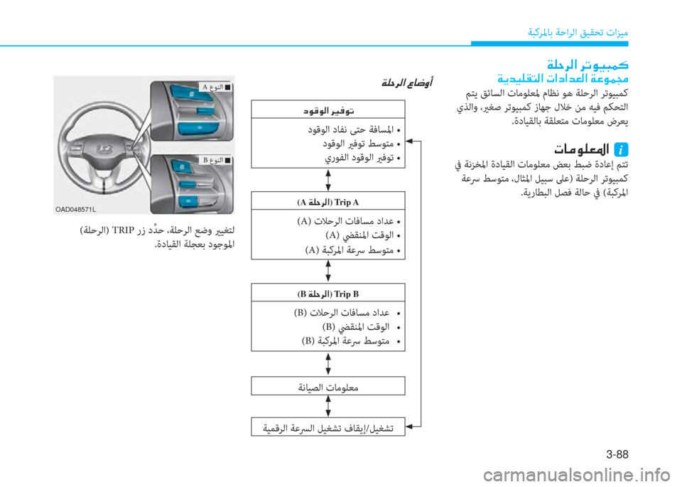 Hyundai Elantra 2019  دليل المالك 3-88
ﺔﺒﻛﺮﳌﺎﺑ ﺔﺣاﺮﻟا ﻖﻴﻘﺤﺗ تاﺰﻴﻣ
�a�6�ﻓ�ﱃ�ﴫ�ﳌ�ن�ﱃ�ﻋ�o�®�ً�آ�p
�a�h�ﺾ�®�6�E�ﻢ�ﴫ�ﳌ�ن�ير�ﳌ�ﻞ�ﳌ�ﺾ�3�ﴫ�ﳌ�ن�a�ﺞ�o�آ�ﴡ
 