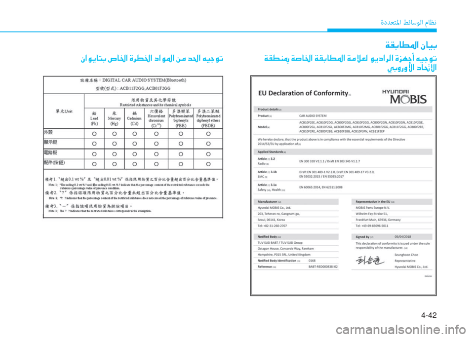 Hyundai Elantra 2019  دليل المالك 4-42
ةدﺪﻌﺘﳌا ﻂﺋﺎﺳﻮﻟا مﺎﻈﻧ
�a�E�ﺬ�ﺷ�ـ�5�ﳌ�ن�S�ﺷ�®�ﺬ
�ن�a�E�ـ�W�ﴎ�ن�a�ﴪ�ﺷ�بي�ﳌ�ن�a�E�ﺬ�ﺷ�ـ�5�ﳌ�ن�a�ؤ�ﴘ�3�ﴫ�ن�o�h�ﻞ�ﳌ�ﱃ�ﴫ�