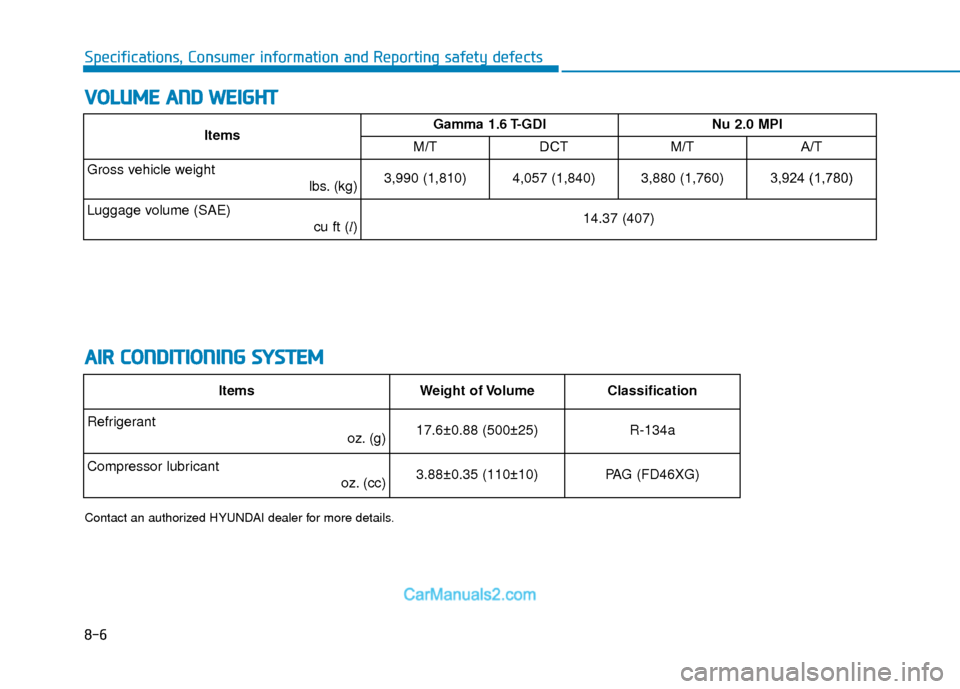 Hyundai Elantra 2018 Owners Manual 8-6
Specifications, Consumer information and Reporting safety defects
V
VO
O L
LU
U M
M E
E
A
A N
N D
D
W
W E
EI
IG
G H
H T
T
A
A I
IR
R
C
C O
O N
ND
DI
IT
T I
IO
O N
NI
IN
N G
G
S
S Y
Y S
ST Hyundai Elantra 2018 Owners Manual 8-6
Specifications, Consumer information and Reporting safety defects
V
VO
O L
LU
U M
M E
E
A
A N
N D
D
W
W E
EI
IG
G H
H T
T
A
A I
IR
R
C
C O
O N
ND
DI
IT
T I
IO
O N
NI
IN
N G
G
S
S Y
Y S
ST