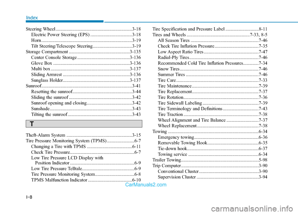 Hyundai Elantra 2018 Owners Manual I-8
Steering Wheel ................................................................3-18Electric Power Steering (EPS) ...................................3-18
Horn ...................................... Hyundai Elantra 2018 Owners Manual I-8
Steering Wheel ................................................................3-18Electric Power Steering (EPS) ...................................3-18
Horn ......................................