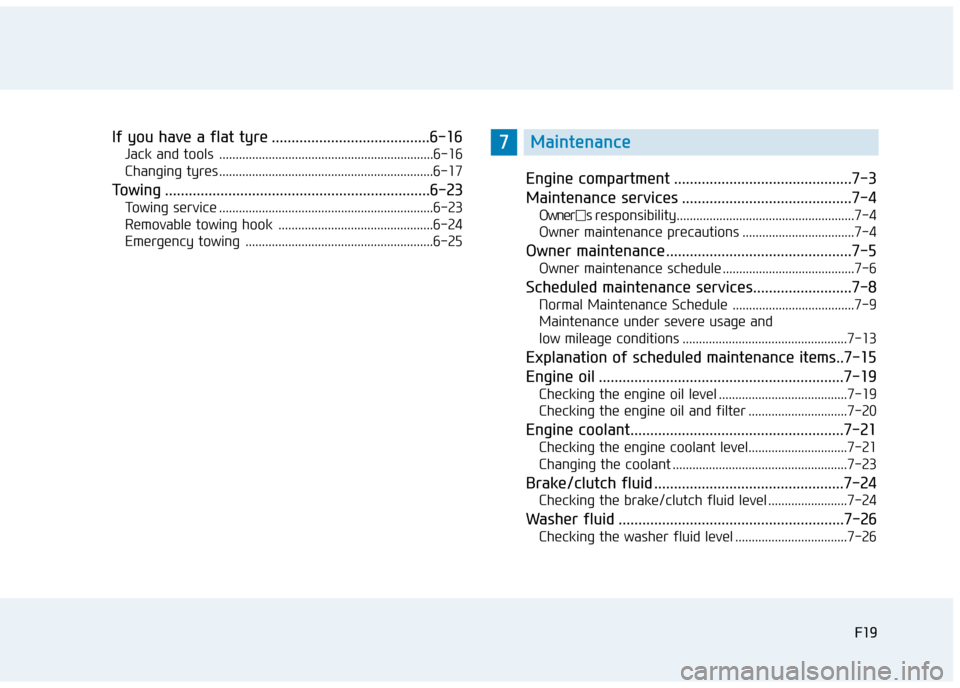 Hyundai Elantra 2017  Owners Manual - RHD (UK. Australia) F19
If you have a flat tyre ........................................6-16
Jack and tools  .................................................................6-16
Changing tyres ..........................