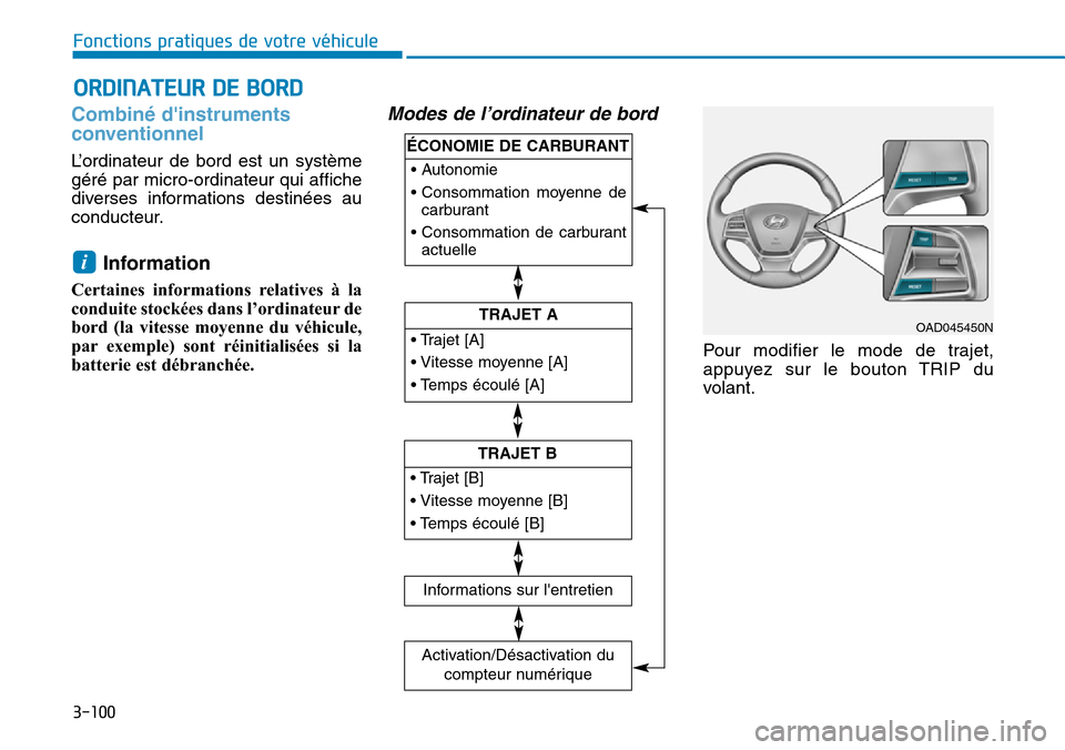 Hyundai Elantra 2017 Manuel du propriétaire (in French) 3-100
Fonctions pratiques de votre véhicule
Combiné dinstruments
conventionnel
L’ o r d i n a t e u r d e b o r d e s t u n s y s t è m e
géré par micro-ordinateur qui affiche
diver Hyundai Elantra 2017 Manuel du propriétaire (in French) 3-100
Fonctions pratiques de votre véhicule
Combiné dinstruments
conventionnel
L’ o r d i n a t e u r d e b o r d e s t u n s y s t è m e
géré par micro-ordinateur qui affiche
diver
