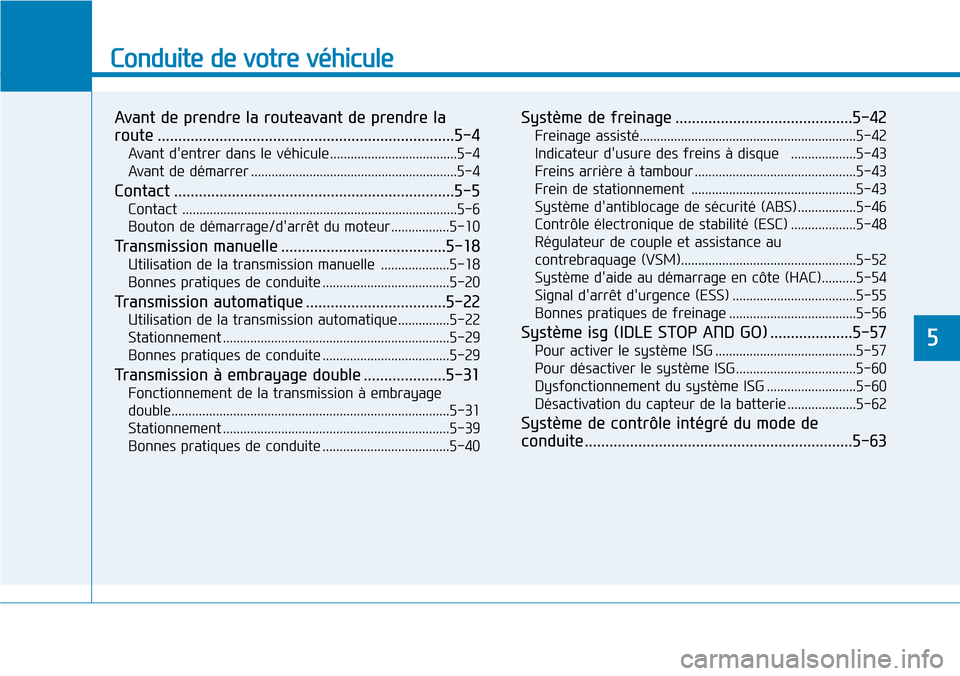 Hyundai Elantra 2017 Manuel du propriétaire (in French) Conduite de votre véhicule
Ava n t d e p re n d re l a r o u t e ava n t d e p re n d re l a
route ........................................................................5-4
Ava n t Hyundai Elantra 2017 Manuel du propriétaire (in French) Conduite de votre véhicule
Ava n t d e p re n d re l a r o u t e ava n t d e p re n d re l a
route ........................................................................5-4
Ava n t