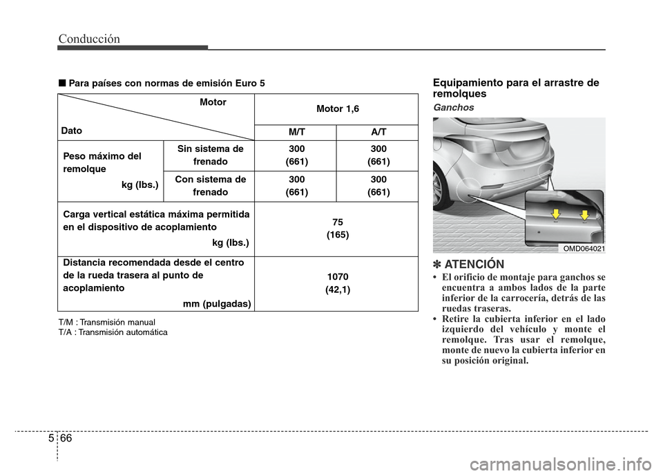 Hyundai Elantra 2016  Manual del propietario (i35) (in Spanish) Conducción
66 5
Equipamiento para el arrastre de
remolques
Ganchos
✽ATENCI
