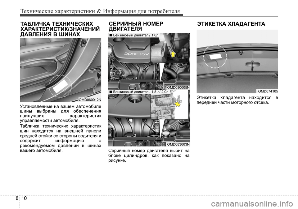 Hyundai Elantra 2016 Инструкция по эксплуатации (in Russian) Технические характеристики & Информация для потребителя
10 8
Установленные на вашем автомобиле
шины выбраны д Hyundai Elantra 2016 Инструкция по эксплуатации (in Russian) Технические характеристики & Информация для потребителя
10 8
Установленные на вашем автомобиле
шины выбраны д
