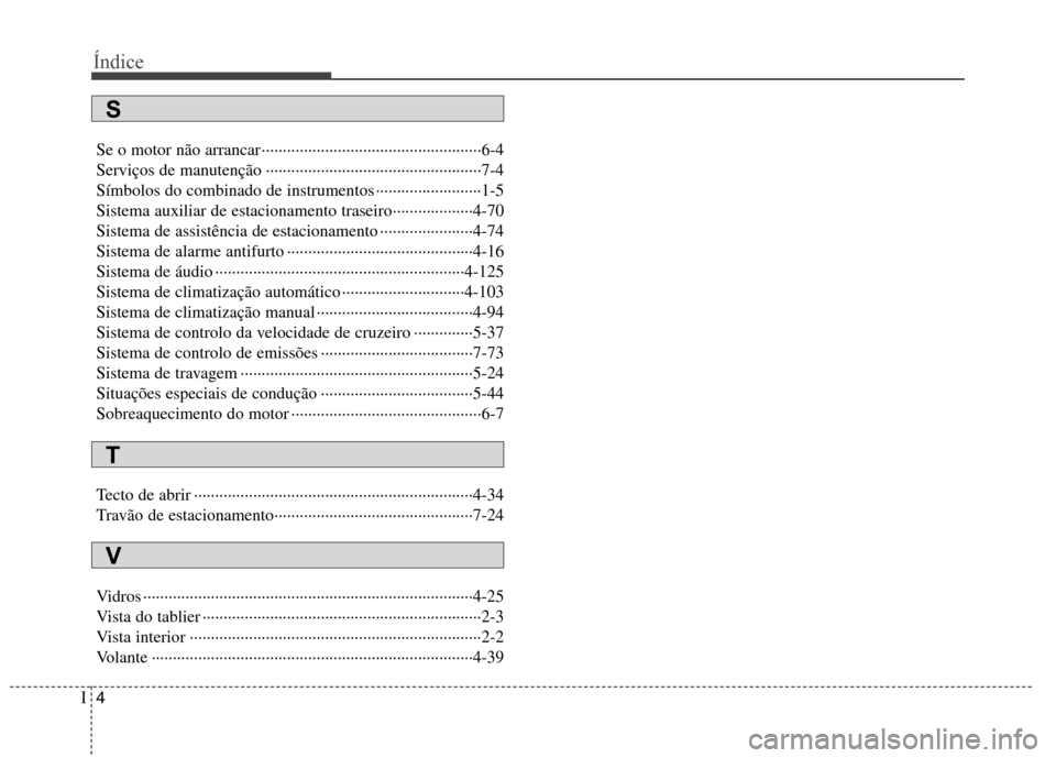 Hyundai Elantra 2013 Manual do proprietário (in Portuguese) Índice
4
I
Se o motor não arrancar ····················································6-4
Serviços de manutenção ·············· Hyundai Elantra 2013 Manual do proprietário (in Portuguese) Índice
4
I
Se o motor não arrancar ····················································6-4
Serviços de manutenção ··············
