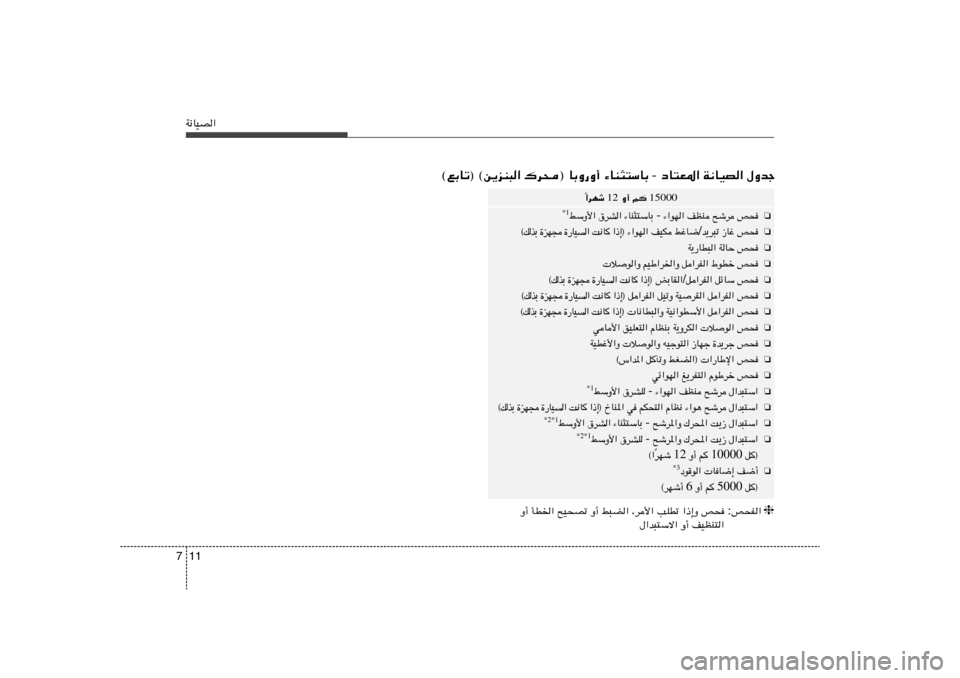 Hyundai Elantra 2013  دليل المالك 11 7W½UOB«
‰Ëbł   W½UOB«   œU²F*«  -  ¡UM¦²ÝUÐ   ©lÐUð® ©s¹eM³« „d×® UÐË—Ë√
15000  r
    Ë√  12  «dNý
Î
❏
h×   `ýd   nEM   ¡«uN«  -  ¡UM¦²ÝU