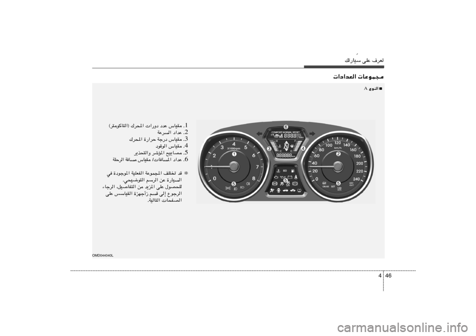 Hyundai Elantra 2013  دليل المالك 46 4
pð—UOÝ vKŽ ·dFð
 «œ«bF«  UŽuL−
OMD044040L
■
 ŸuM«  A
1 Æ ©d²uU²«® „d;«  «—Ëœ œbŽ ”UOI
2 Æ WŽd« œ«bŽ
3 Æ „d;« …—«dŠ Wł—œ ”UOI