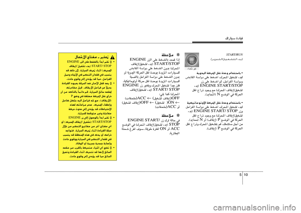 Hyundai Elantra 2011  دليل المالك 10 5
pð—UOÝ …œUOSTART/RUN
® d?????¹Ëb?????²????«Øq????O????G????A????²????« ¡b????Ð ©• W¹ËbO« Wd(« qI½ …bŠË Â«b
²ÝUÐ 
iÐUI« WÝ«Ëœ vKŽ jG{« ¨„d;« qOG