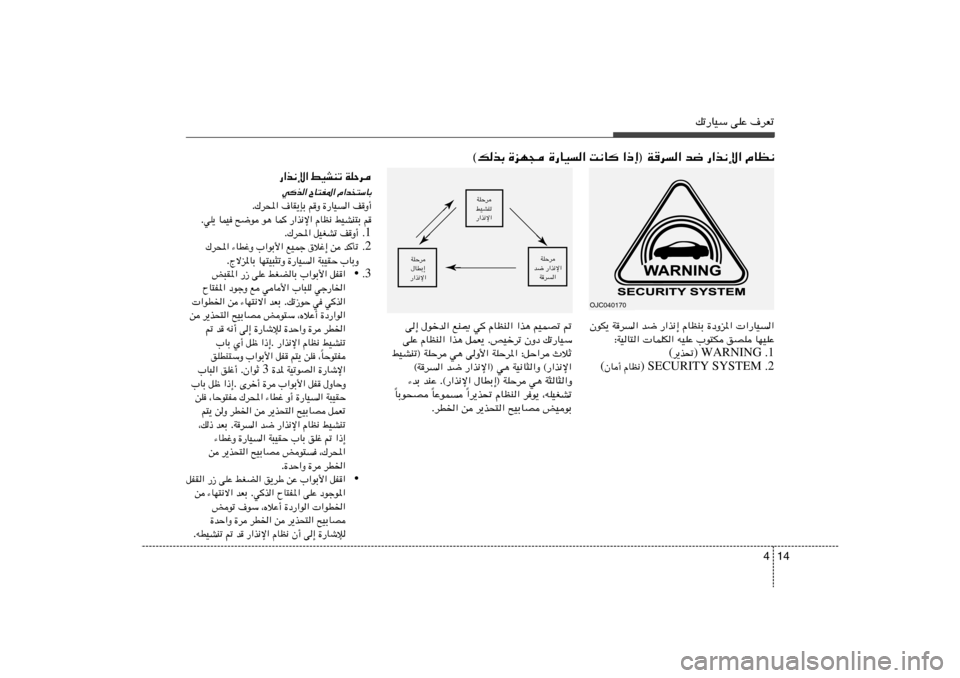 Hyundai Elantra 2011  دليل المالك 14 4
pð—UOÝ vKŽ ·dFð
©pcÐ …eN− …—UO« X½U «–≈® Wd« b{ —«c½ù« ÂUE½
OJC040170ÊuJ¹ Wd	« b{ —«c½≈ ÂUEMÐ …œËe*«  «—UO	«
∫WOU²«  ULKJ