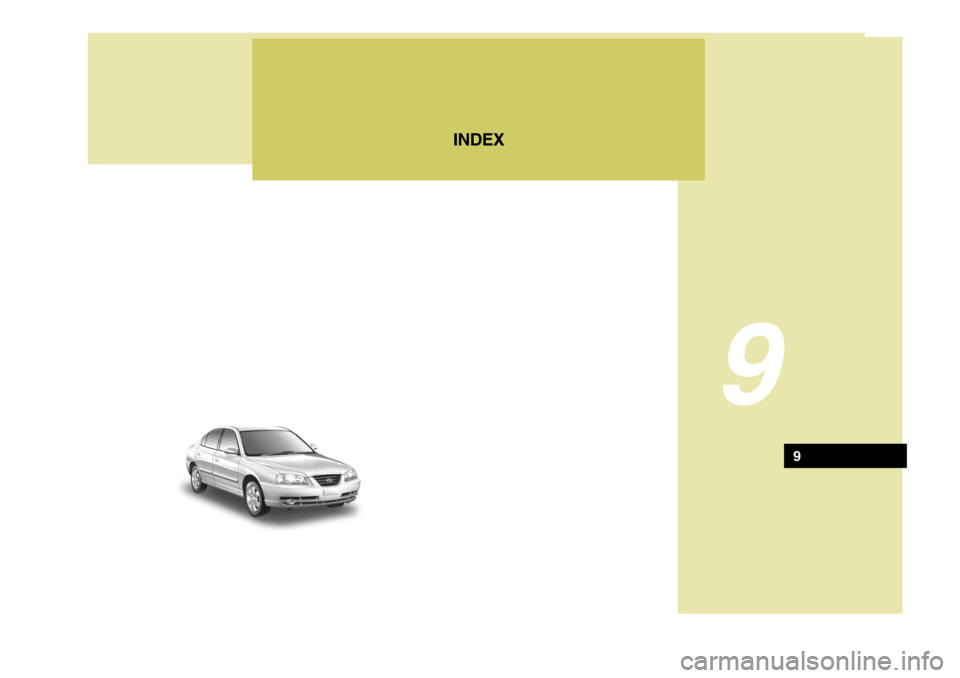 Hyundai Elantra 2006  Ägarmanual (in Swedish) 9
INDEX
9  