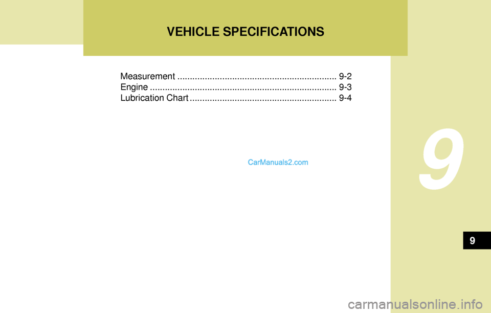 Hyundai Elantra 2004 Owners Manual Measurement ................................................................ 9-2
Engine...........................................................................9-3
Lubrication Chart ................ Hyundai Elantra 2004 Owners Manual Measurement ................................................................ 9-2
Engine...........................................................................9-3
Lubrication Chart ................