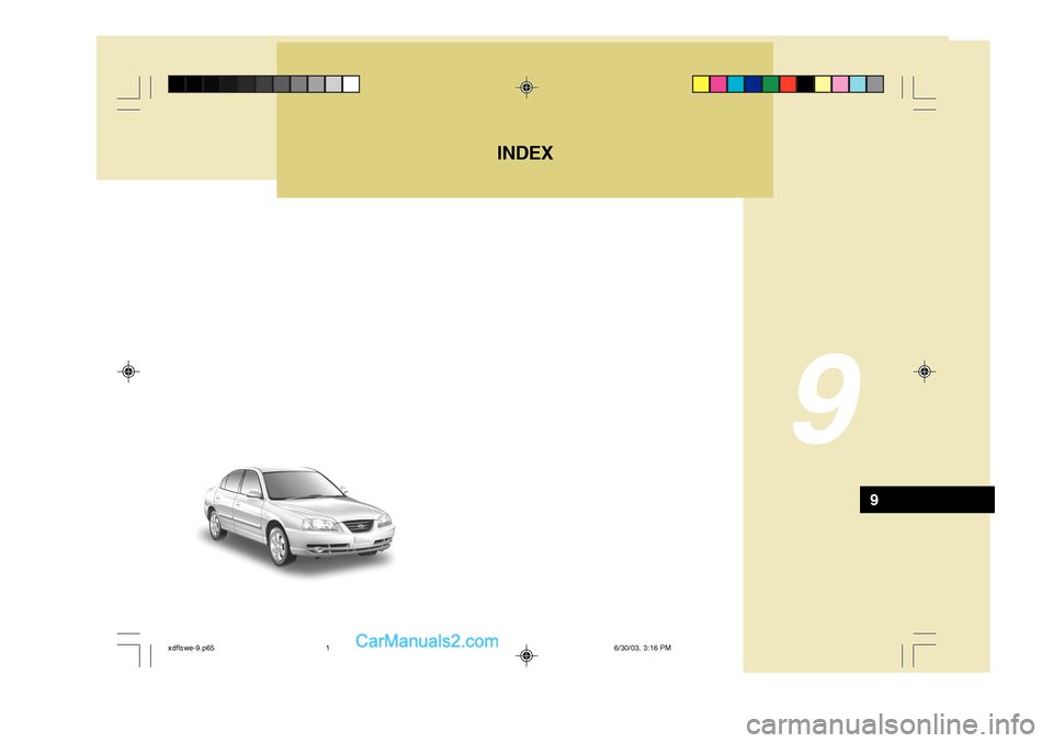 Hyundai Elantra 2004  Ägarmanual (in Swedish) 9
INDEX
9
xdflswe-9.p656/30/03, 3:16 PM
1   