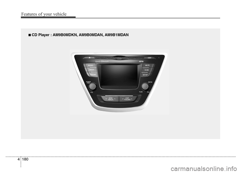 Hyundai Elantra Coupe 2016  Owners Manual Features of your vehicle
180 4
■ CD Player : AM9B0MDKN, AM9B0MDAN, AM9B1MDAN 