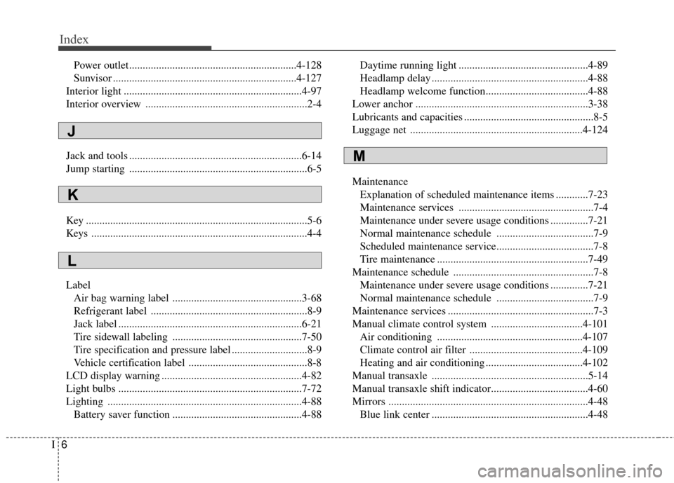 Hyundai Elantra GT 2017  Owners Manual Index
6I
Power outlet..............................................................4-128
Sunvisor ....................................................................4-12\
7
Interior light ...........